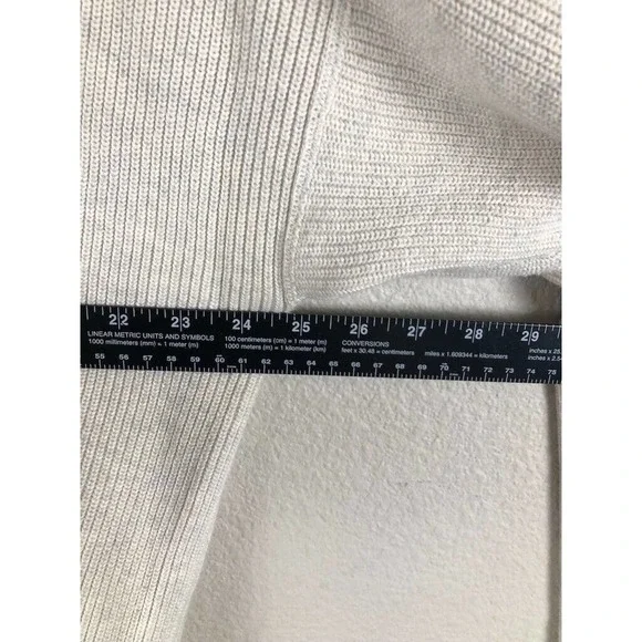 EDDIE Bauer Sweater Cream Knit Varsity Stripe V Pullover Casual Sz X Large Tall - Picture 8 of 13
